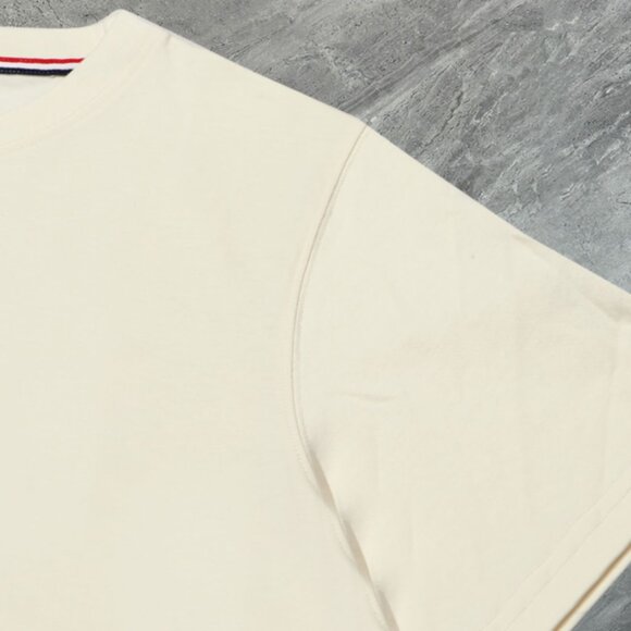 Moncler Tan Short Sleeve Tee with Classic Crew Neck - Picture 4 of 6